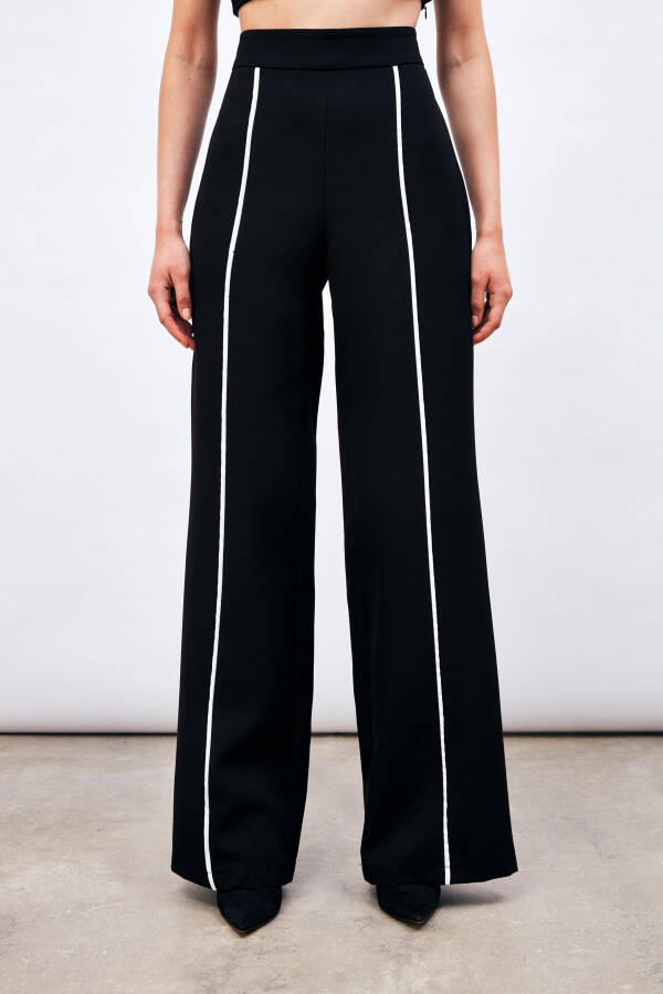 Contrast Relaxed Trousers - Black - 7