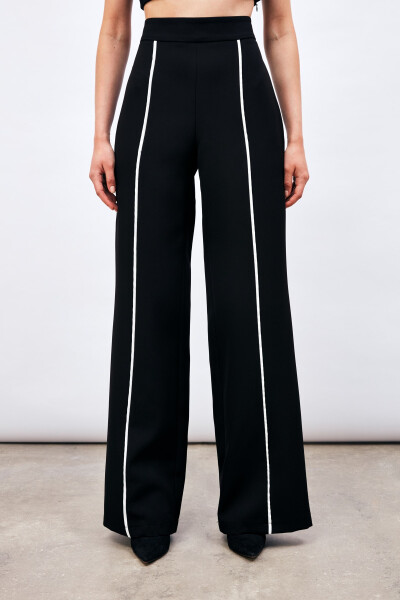 Contrast Relaxed Trousers - Black - 15