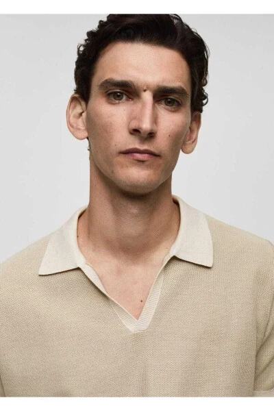 Contrast Stripe Patterned Polo Shirt - MANGO MAN