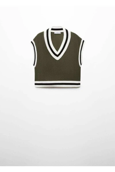Contrast V-neck vest - 3