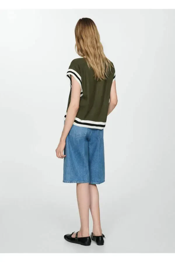 Contrast V-neck vest - 4