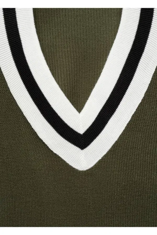 Contrast V-neck vest - 5