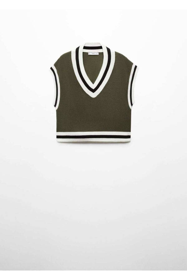 Contrast V-neck vest - 3