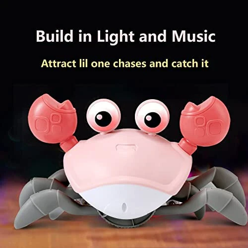 control future Baby Girl Toys Tummy Time: Pink Crawling Crab Babies Montessori Toy Learning 36 Months 3 Year Old Birthday Infant Girls Valentines Day Gifts Stuff 0 1 2 Essentials - 5