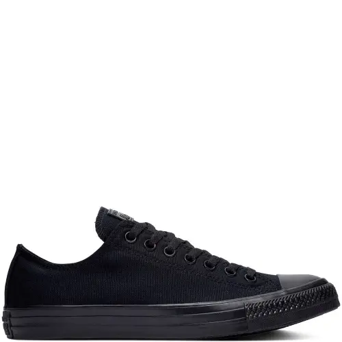 CONVERSE All Star Black Mono Low Top Chuck Taylor Erkaklar Ayollar Poyabzal Krossovkasi - 1