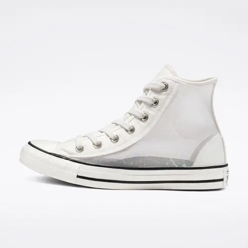 Converse Chuck Taylor All Star Ladies See Thru White High Sneakers 6.5- - 3