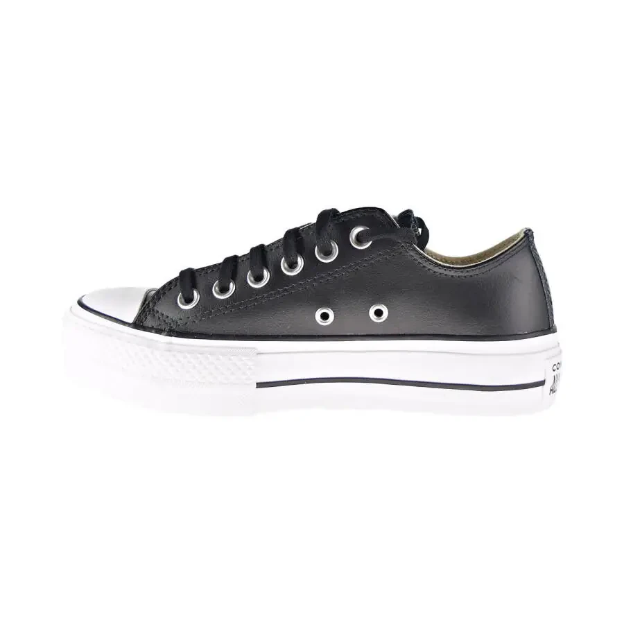 Converse Chuck Taylor All Star Platform Leather Low Top Women's Shoes Black 561681c- - 4