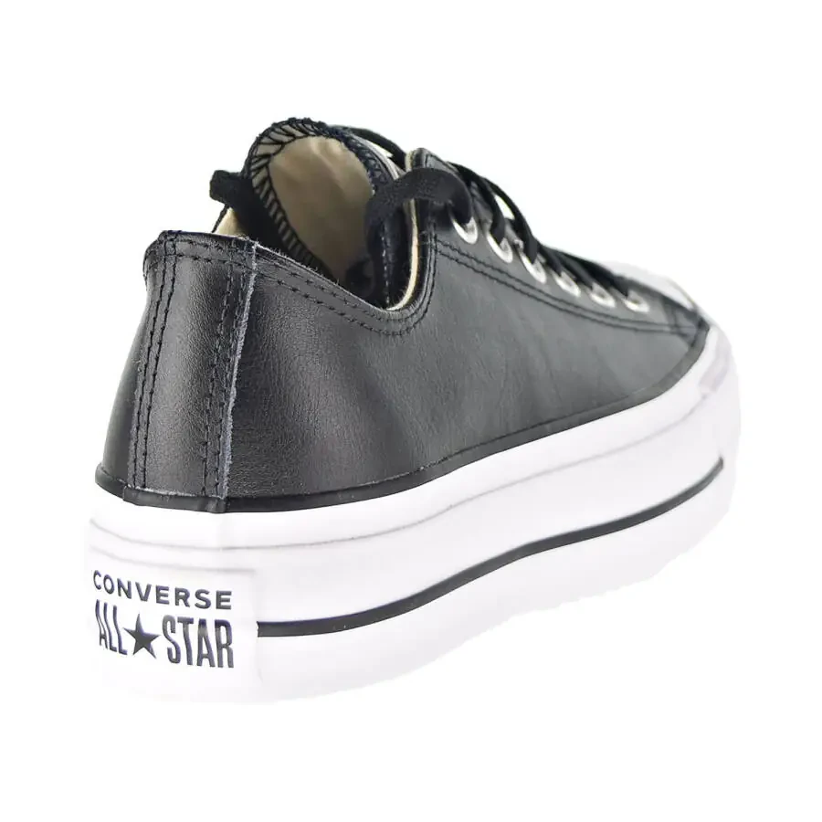 Converse Chuck Taylor All Star Platform Leather Low Top Women's Shoes Black 561681c - 3