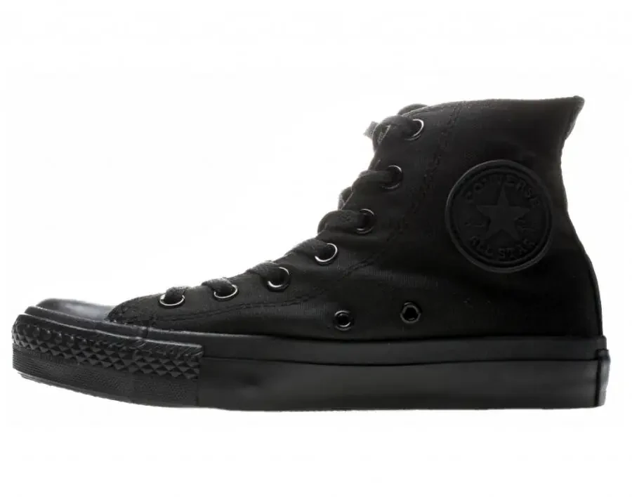 Converse Chuck Taylor All Star Canvas Adult High-Top Sneakers Color: Black Black Size: M7W9- - 3