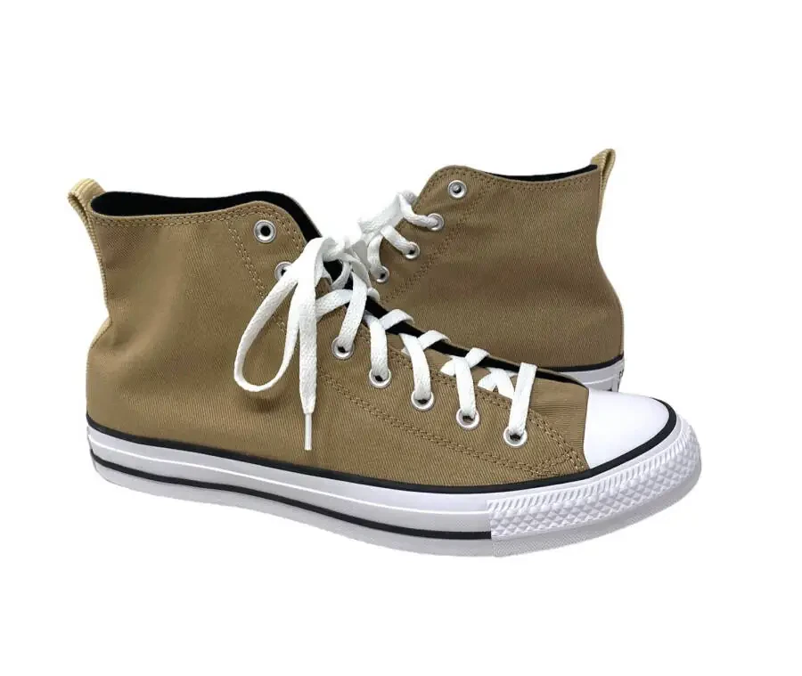 Converse Ctas Hi A02780F Erkaklar uchun Nomad Khaki Oat Milk Canvas Sneaker Shoes FL2026 (7.5) - 2