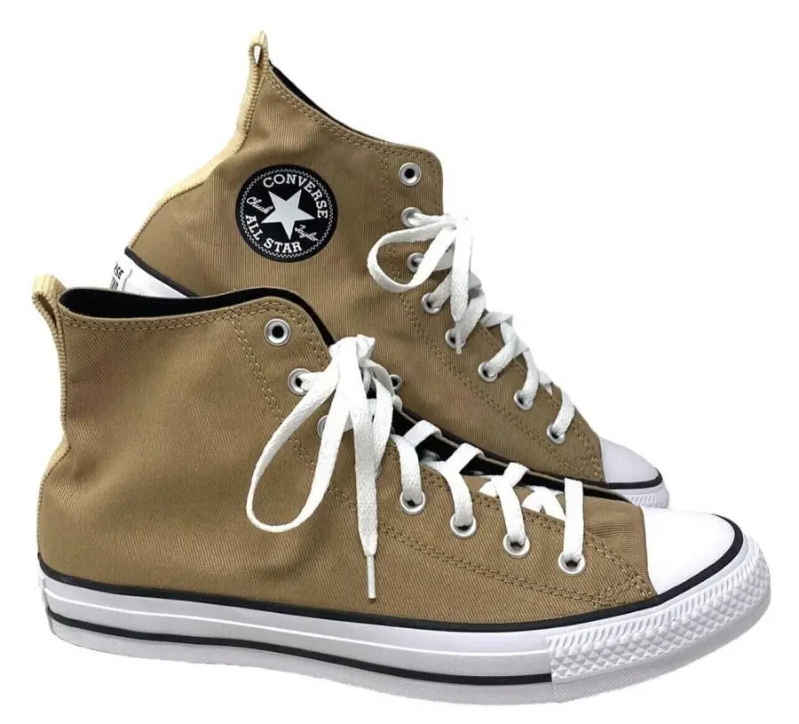 Converse Ctas Hi A02780F Erkaklar uchun Nomad Khaki Oat Milk Canvas Sneaker Shoes FL2026 (7.5) - 5