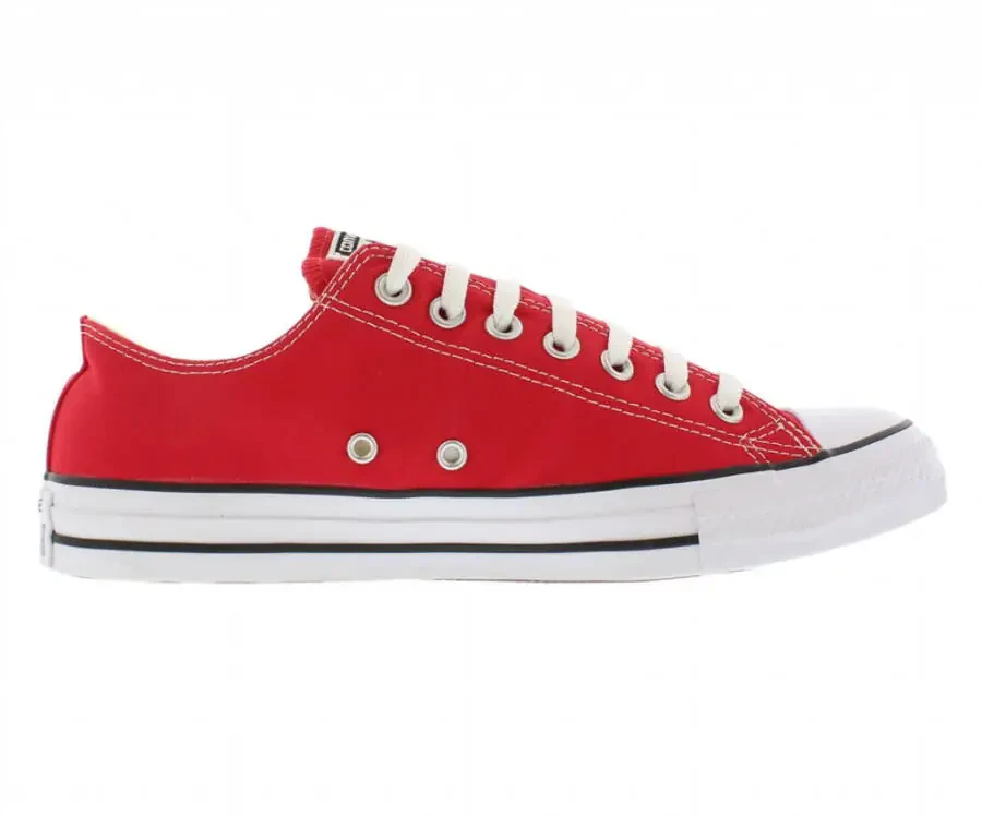 Converse Unisex Low-Top Sneakers, red, 5 US women - 1
