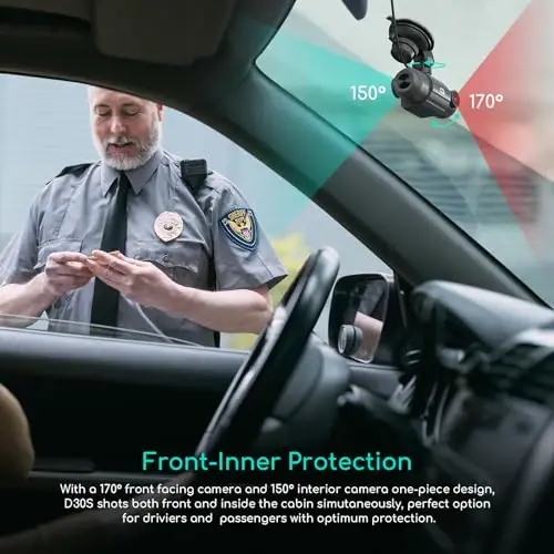 COOAU D30S 4K Dash Cam GPS Wi-Fi bilan, Old va ichki ikki tomonlama 2.5K 1080P, Uber avtomobil kamerasi infraqizil tungi ko'rish bilan, Superkondensator, 4 IR LED, G-Sensor, To'xtash rejimi, Davriy yozuv - COOAU (1)