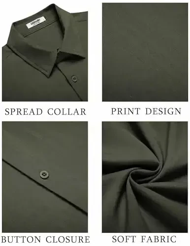 COOFANDY erkaklar Kuba Guayabera ko'ylagi Qisqa yengli tugmachali ko'ylaklar Kundalik yozgi plyaj ko'ylaklari - 6