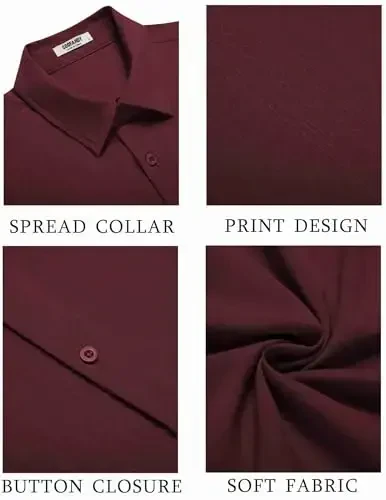 COOFANDY erkaklar Kuba Guayabera ko'ylagi Qisqa yengli tugmali ko'ylaklar Kundalik yozgi plyaj ko'ylaklari - 5