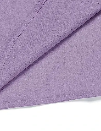 COOFANDY erkaklar Kubalik Guayabera ko'ylaklari kundalik uzun yengli tugmali ko'ylaklar bantli yoqali zig'ir yozgi plyaj ko'ylaklari - 5