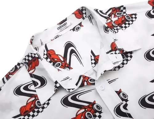 COOFANDY Erkaklar Kundalik Qisqa Yengli Ko'ylaklar Yozgi Plaj Ko'ylagi Tugmali To'qimali Ko'ylaklar Ta'til Gavayi Ko'ylaklari - 6