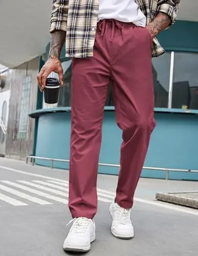 COOFANDY Erkaklar Kundalik Shimlar Elastik Bel Ip Chino Shimlar Paxta Twill Shimlar cho'ntaklar bilan - 3