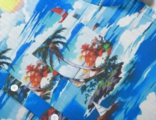 COOFANDY Men's Short Sleeve Button Down Shirt Casual Summer Beach Untucked Vacation Textured Shirts with Pocket - 5