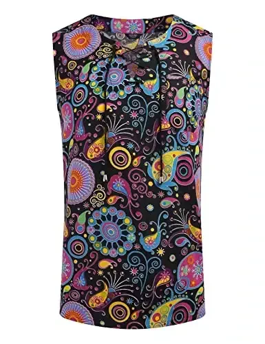 COOFANDY erkaklar paxta zig'ir tank top ko'ylaklari Kundalik yengsiz bog'ichli plyaj hippi toplari Bogemcha Uyg'onish davri qaroqchi tunikasi - 4