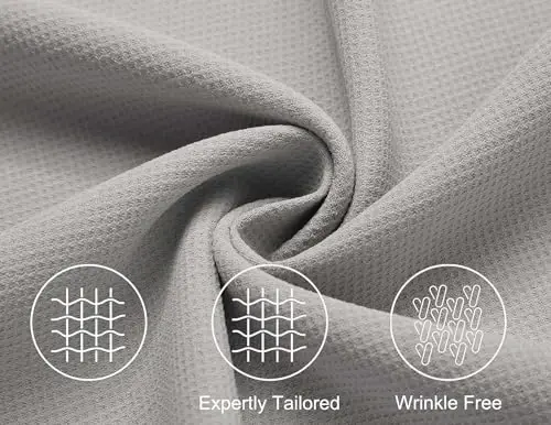 COOFANDY Erkaklar Qisqa Yengli Tugmali Ko'ylaklar Vafli Ko'ylak Kundalik Plyaj Yozgi Ko'ylaklar Ajin Tushmaydigan Ta'til Ko'ylaklari - 5