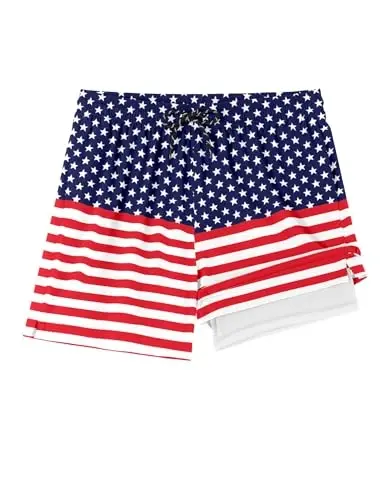 COOFANDY Men Swim Trunk with Compression Liner 2 in 1 Swimwear Bathing Suit Quick Dry Board Short 