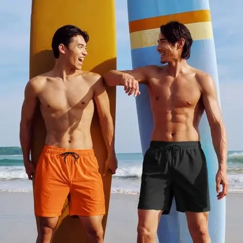 COOFANDY Men Swim Trunk with Compression Liner 2 in 1 Swimwear Bathing Suit Quick Dry Board Short - 2