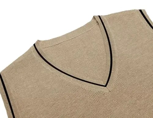 COOFANDY erkaklar trikotaj jileti V yoqali yengsiz trikotaj torli tor ko'ylagi Slim Fit tasodifiy trikotaj pulover sviter 