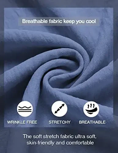 COOFANDY Erkaklar uchun kundalik Henley ko'ylagi Band yoqali qisqa yengli ko'ylak Yozgi plyaj hippi futbolkasi - 4