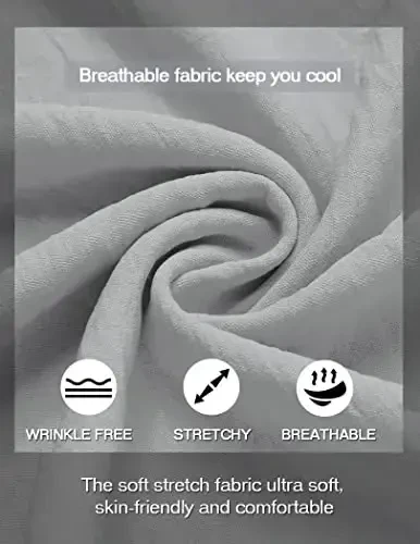 COOFANDY Erkaklar uchun kundalik Henley ko'ylagi Band yoqali qisqa yengli ko'ylak Yozgi plyaj hippi futbolkasi - 4