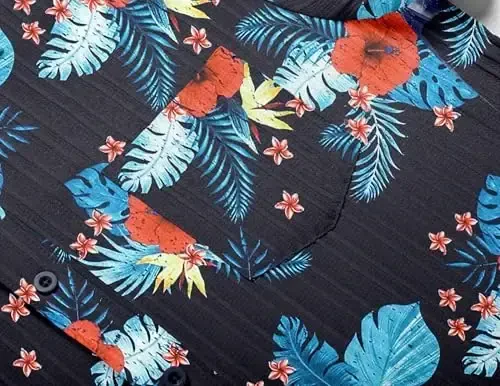 COOFANDY erkaklar uchun kundalik tugmachali ko'ylaklar qisqa yengli teksturali yozgi plyaj ko'ylagi cho'ntak bilan - 6