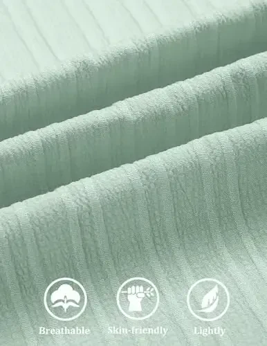 COOFANDY erkaklar uchun kundalik tugmachali ko'ylaklar qisqa yengli to'qimali yozgi plyaj ko'ylagi cho'ntak bilan - 4