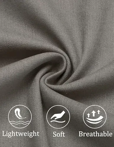 COOFANDY erkaklar uchun paxta zig'ir shimlar Elastik belbog'li yengil kundalik shimlar Qulay yoga plyaj shimlar cho'ntaklar bilan - 6