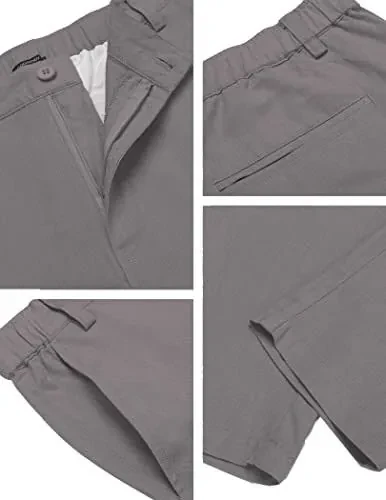 COOFANDY Erkaklar uchun paxta zig'ir shimlar Elastik belga ega engil tasodifiy shimlar Slim Fit Yoga Beach cho'ntakli shimlar - 5