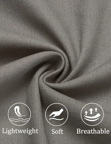 COOFANDY Erkaklar uchun paxta zig'ir shimlar Elastik belga ega engil tasodifiy shimlar Slim Fit Yoga Beach cho'ntakli shimlar - 6