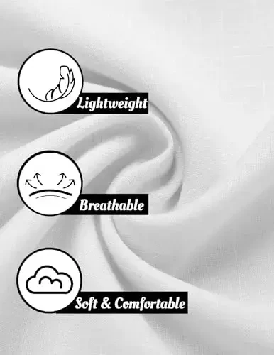 COOFANDY Men's Linen Shirts Short Sleeve Casual Shirts Button Down Shirt for Men Beach Summer Wedding Shirt - 5