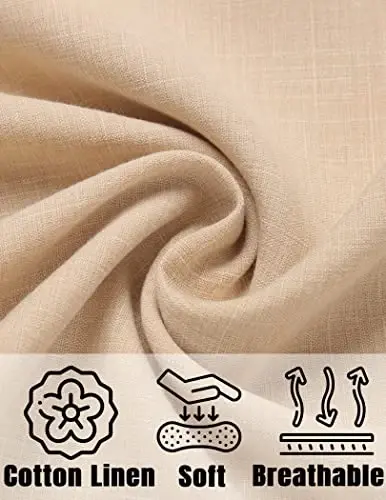 COOFANDY Men's Linen Shirts Short Sleeve Casual Shirts Button Down Shirt for Men Beach Summer Wedding Shirt - 5