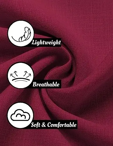 COOFANDY Men's Linen Shirts Short Sleeve Casual Shirts Button Down Shirt for Men Beach Summer Wedding Shirt - 5