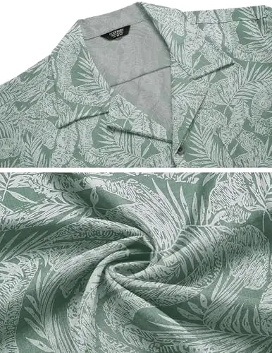 COOFANDY Men's Casual Button Down Shirts Short Sleeve Summer Beach Shirt Cuban Vacation Textured Shirts with Pocket - 5