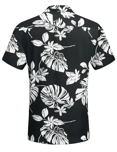 COOFANDY Men's Casual Button Down Shirts Short Sleeve Textured Summer Beach Shirt with Pocket - 6