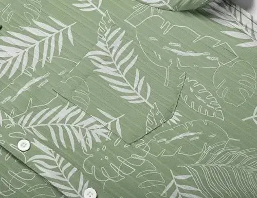 COOFANDY Men's Casual Button Down Shirts Short Sleeve Textured Summer Beach Shirt with Pocket - 6