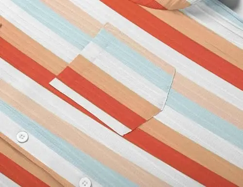 COOFANDY Men's Casual Button Down Shirts Short Sleeve Textured Summer Beach Shirt with Pocket - 5