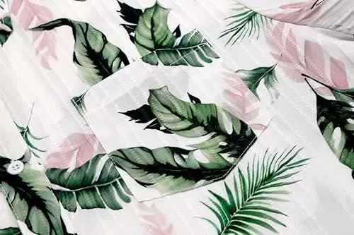 COOFANDY Men's Casual Button Down Shirts Short Sleeve Textured Summer Beach Shirt with Pocket - 6