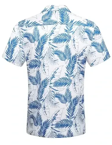 COOFANDY Men's Casual Button Down Shirts Short Sleeve Textured Summer Beach Shirt with Pocket - 6