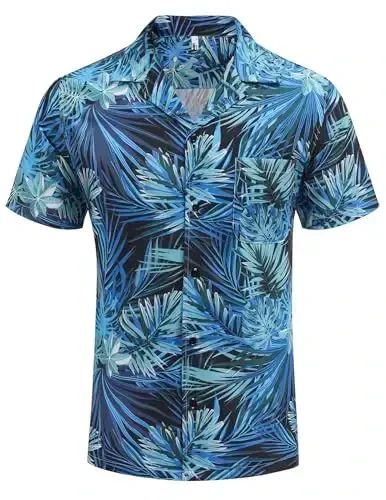 COOFANDY Men's Casual Button Down Shirts Short Sleeve Summer Cuban Vacation Beach Shirts - 4