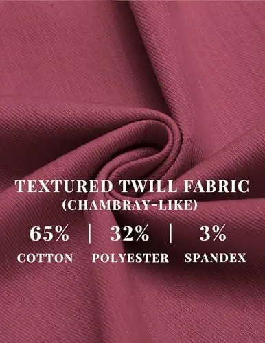 COOFANDY Mens Casual Pants Elastic Waist Drawstring Chino Pants Cotton Twill Trousers with Pockets - 2