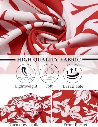 COOFANDY Mens Hawaiian Shirt Short Sleeve Button Down Shirts Tropical Summer Beach Shirts Casual Floral Aloha Shirts - 5