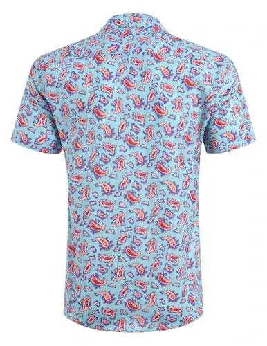 COOFANDY Mens Hawaiian Shirts Short Sleeve Casual Button Down Tropical Beach Shirt - 4