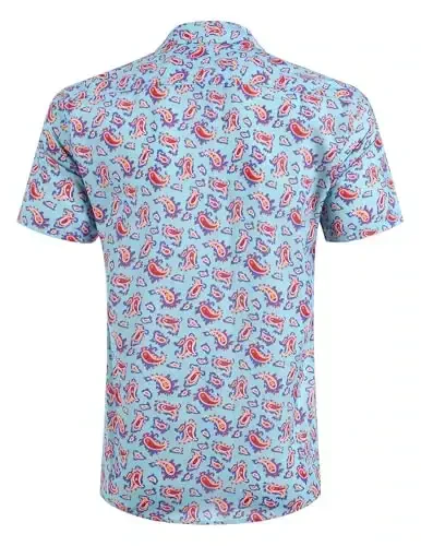 COOFANDY Mens Hawaiian Shirts Short Sleeve Casual Button Down Tropical Beach Shirt - 4