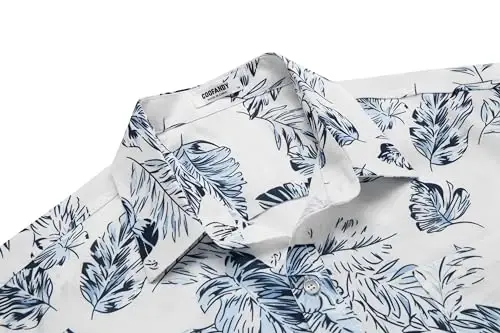 COOFANDY Mens Hawaiian Shirts Short Sleeve Casual Button Down Tropical Beach Shirt - 5